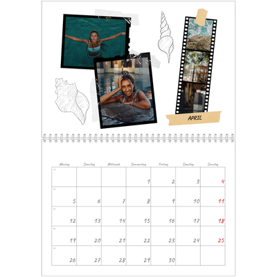 Fotokalender A4 doppelt (30 x 40 cm) — Scrapbook-Flair [April]