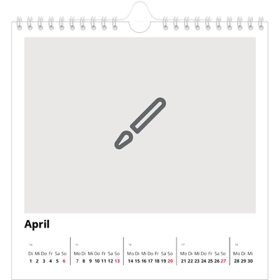 Jahreskalender Quadratisch — Gestalte deine eigenen Produkte [April]