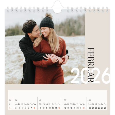 Jahreskalender Quadratisch — Überlappender Text [Februar]