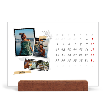 Tischkalender mit Holzfuß Querformat — Scrapbook-Flair