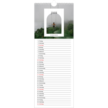 Küchenkalender (15 x 40 cm) — Der offene Bogen