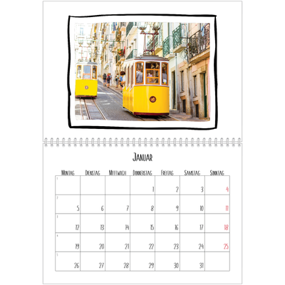 Fotokalender A4 doppelt (30 x 40 cm) — Scrapbook-Schnappschüsse [Januar]