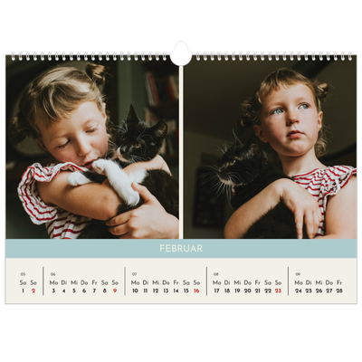 Fotokalender A3 — Pastellfarbene Monate [Februar]