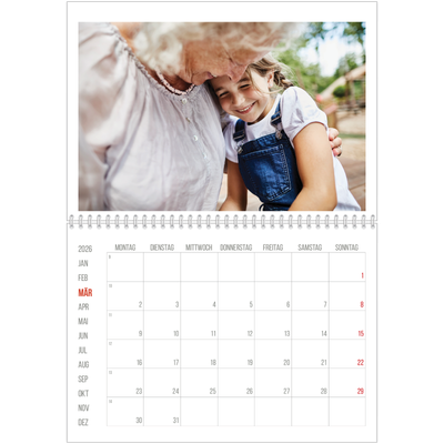 Fotokalender A4 doppelt (30 x 40 cm) — Rote Highlights [Marsch]