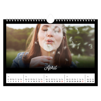Fotokalender A4 — Schwarzes [April]
