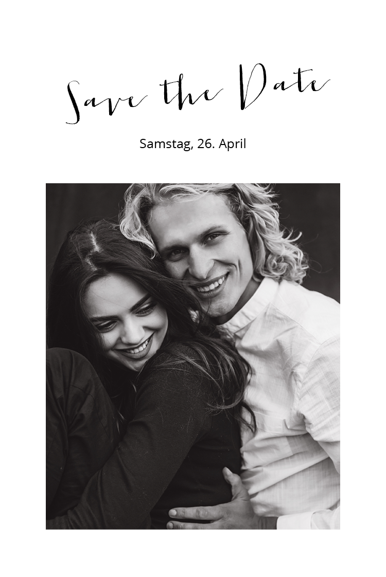 Save the date — Schwarz und Weiß