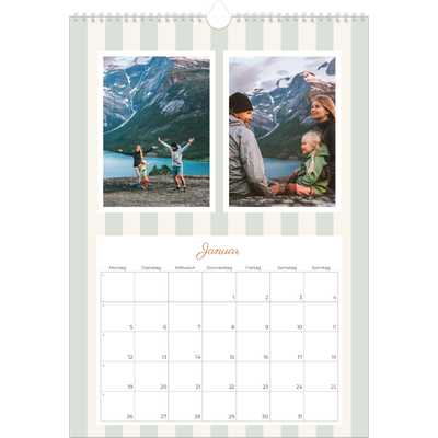A3 Jahreskalender — Schrift und Streifen [Januar]