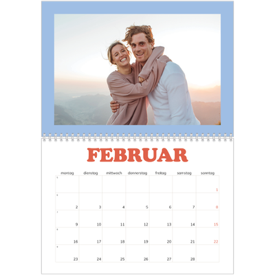 Fotokalender A4 doppelt (30 x 40 cm) — Rahmen im Retrostil [Februar]