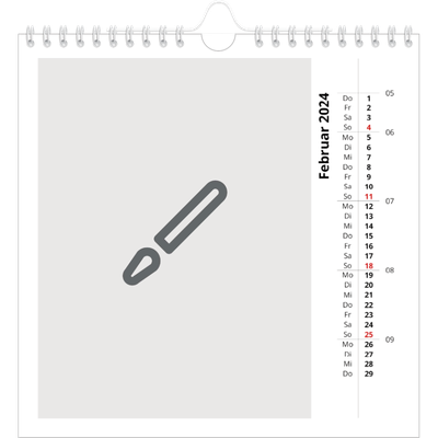 Jahreskalender Quadratisch — Gestalte deine eigenen Produkte [Februar]