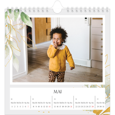 Jahreskalender Quadratisch — Floraler Akzent [deckblatt]