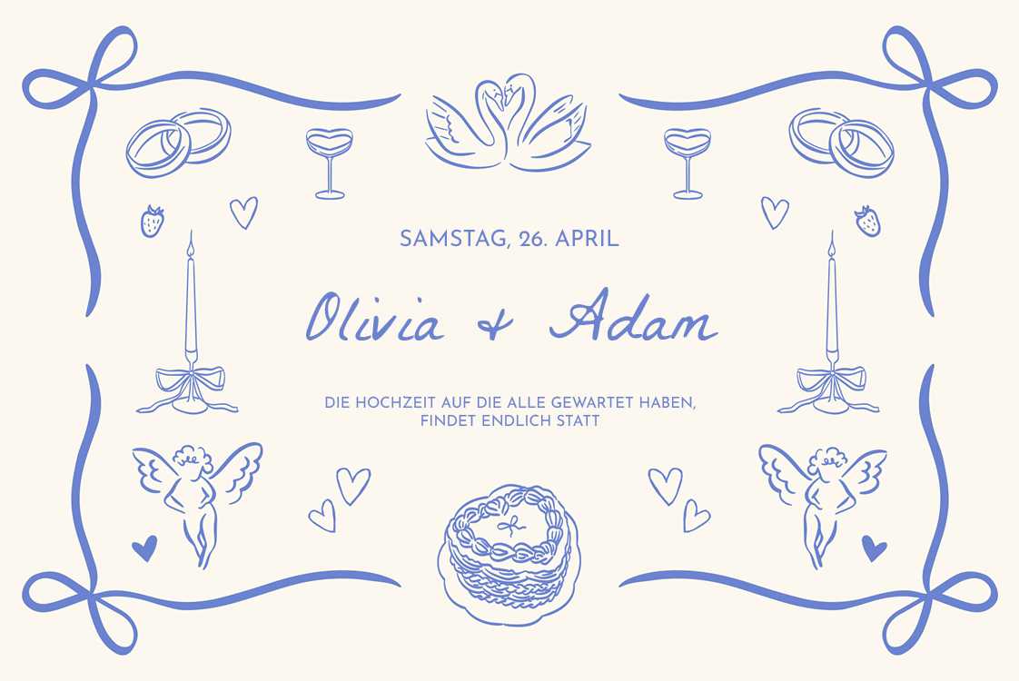 Einladungskarten — Schleifen und Kritzeleien