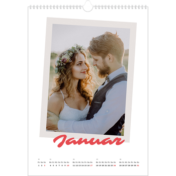 Fotokalender A3 — Karminrote Signatur