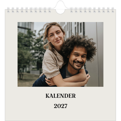 Jahreskalender Quadratisch — Schlicht in Creme [deckblatt]