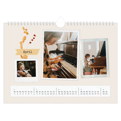 Fotokalender A4 — Vintage Scrapbook [April]