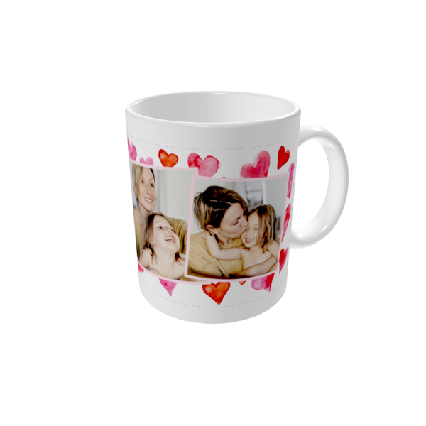 Tasse bedrucken — Wasserfarbenherzen