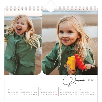 Jahreskalender Quadratisch — Schrift und Schnappschüsse [Januar]