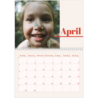 Fotokalender A4 doppelt (30 x 40 cm) — 90er Nostalgie [April]