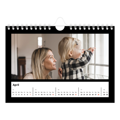 Fotokalender A5 — Black margin [April]