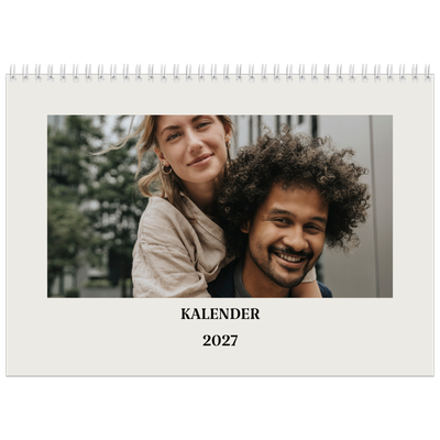 Fotokalender A4 doppelt (30 x 40 cm) — Schlicht in Creme [deckblatt]