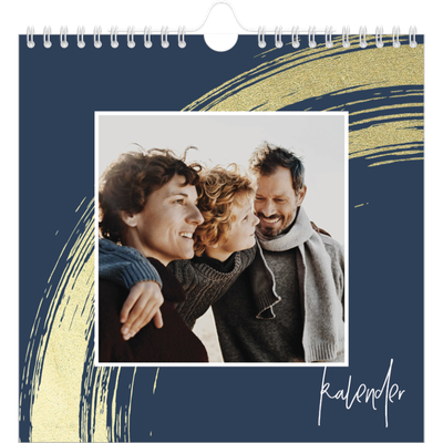 Jahreskalender Quadratisch — Goldene Pinselstriche [deckblatt]