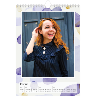 Fotokalender A4 (20 x 30 cm) — Wasserfarbentupfer [Februar]