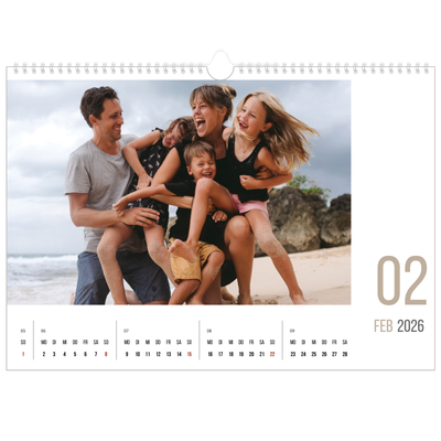 Fotokalender A3 — Monatszahlen [Februar]