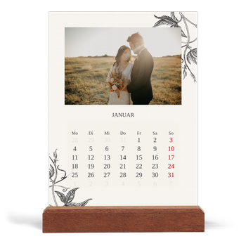 Tischkalender mit Holzfuß Hochformat — Tinte und Efeu