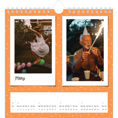 Jahreskalender Quadratisch — Bunte Retro-Bilder [Marsch]