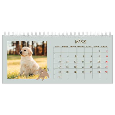Tischkalender — Verspielter Welpe [Marsch]