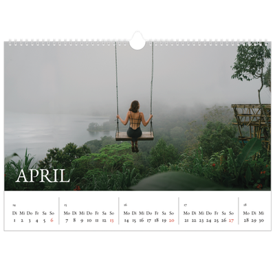 Fotokalender A3 — Einfacher Serif [April]
