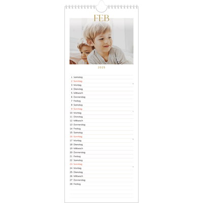 Küchenkalender  — Großer goldener Text [Februar]