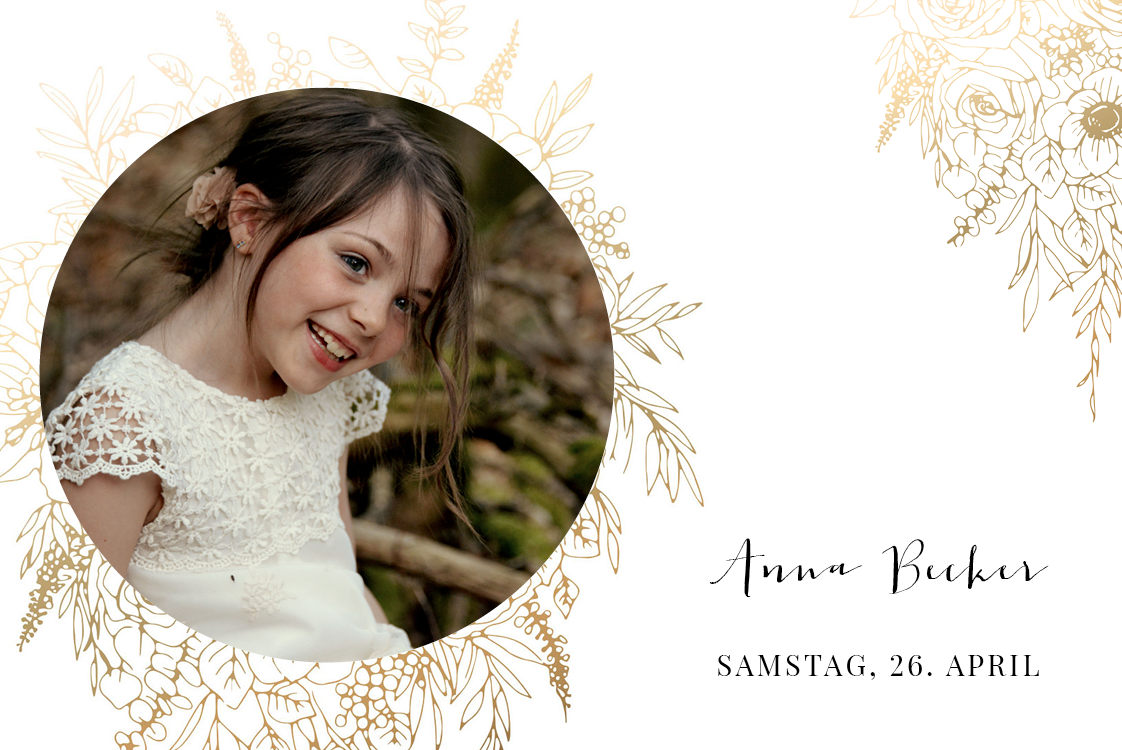 Dankeskarten — Blumenverzierung