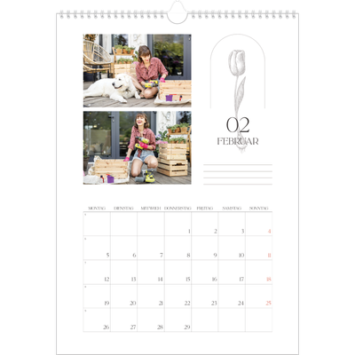 A3 Jahreskalender — Einfach botanisch [Februar]