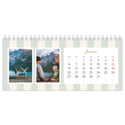Tischkalender — Schrift und Streifen [Januar]