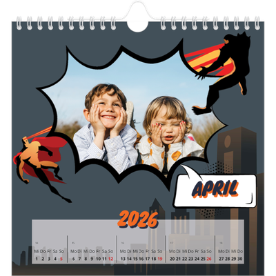 Jahreskalender Quadratisch — Comic-Buch [April]