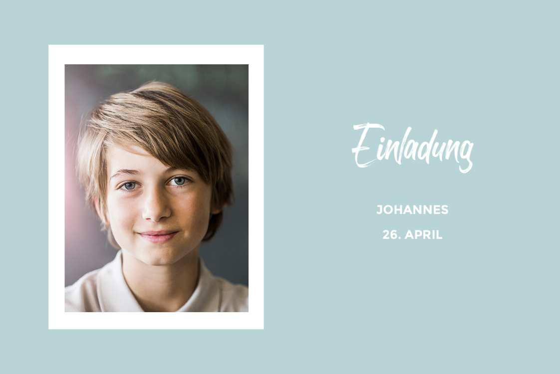 Einladungskarten — Aqua Blau