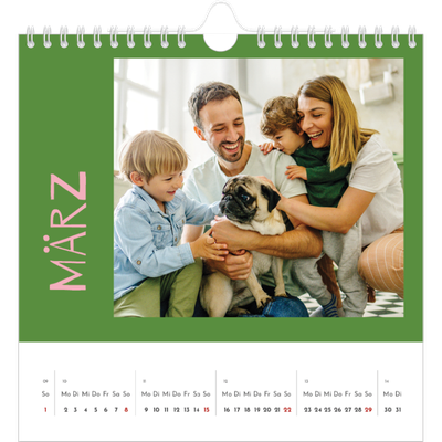 Jahreskalender Quadratisch — Farbenfroh wie du [Marsch]