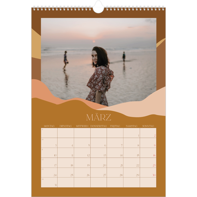 A3 Jahreskalender — Berge in neutralen Farbtönen [Marsch]