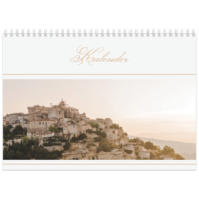 Fotokalender A4 doppelt (30 x 40 cm) — Goldschrift Banner [deckblatt]