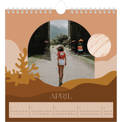 Jahreskalender Quadratisch — Berge in neutralen Farbtönen [April]