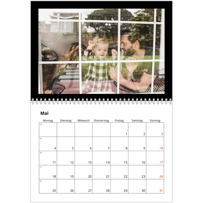 Fotokalender A4 doppelt (30 x 40 cm) — Black margin [Mai]