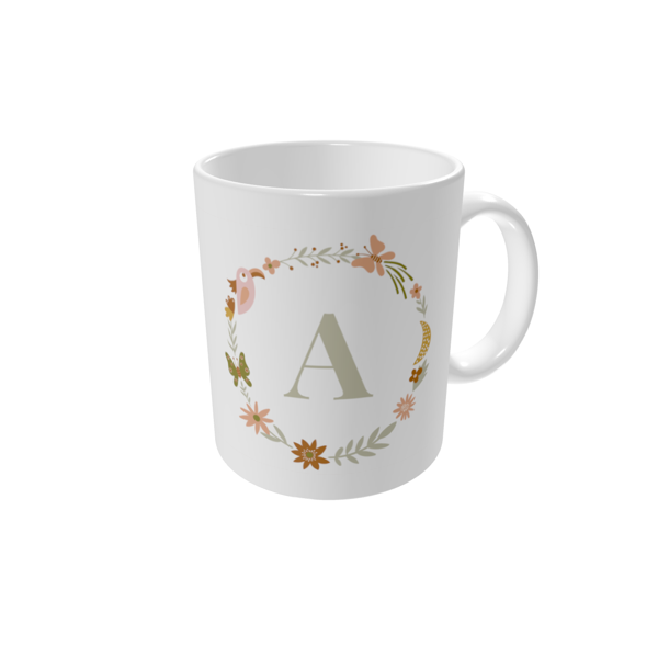 Tasse bedrucken — Botanischer Buchstabe