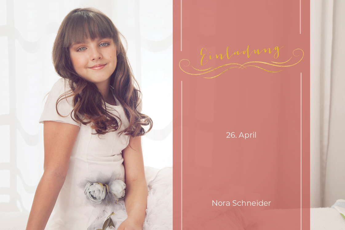 Einladungskarten — Rosa Vintage Band