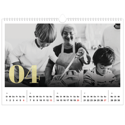 Fotokalender A3 — Große Glitzerzahlen [April]