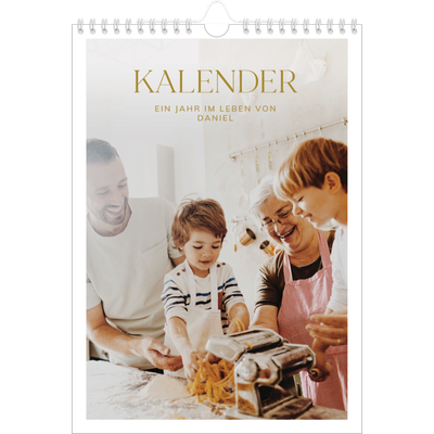 Fotokalender A4 (20 x 30 cm) — Großer goldener Text [deckblatt]