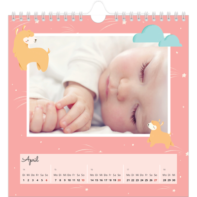 Jahreskalender Quadratisch — Süße Tiere [April]