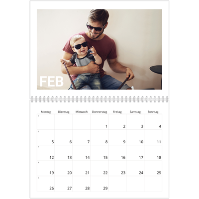 Fotokalender A4 doppelt (30 x 40 cm) — Großer Monat [Februar]
