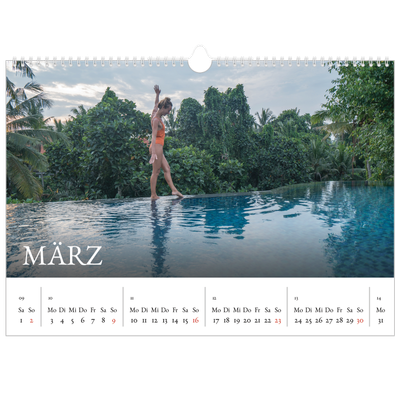 Fotokalender A3 — Einfacher Serif [Marsch]