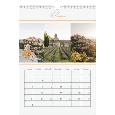 Fotokalender A4 (20 x 30 cm) — Goldschrift Banner [Marsch]