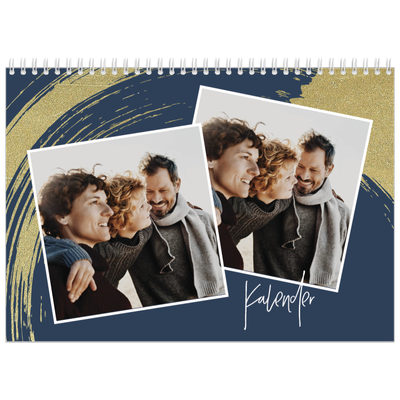 Fotokalender A4 doppelt (30 x 40 cm) — Goldene Pinselstriche [deckblatt]